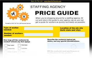 staffing agency price guide